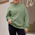 thumbnail image 6 of yardsong Women's Oversized Mock Neck Sweatshirt - Turtleneck Long Sleeve Fall Cozy Preppy Mint Green,L, 6 of 9