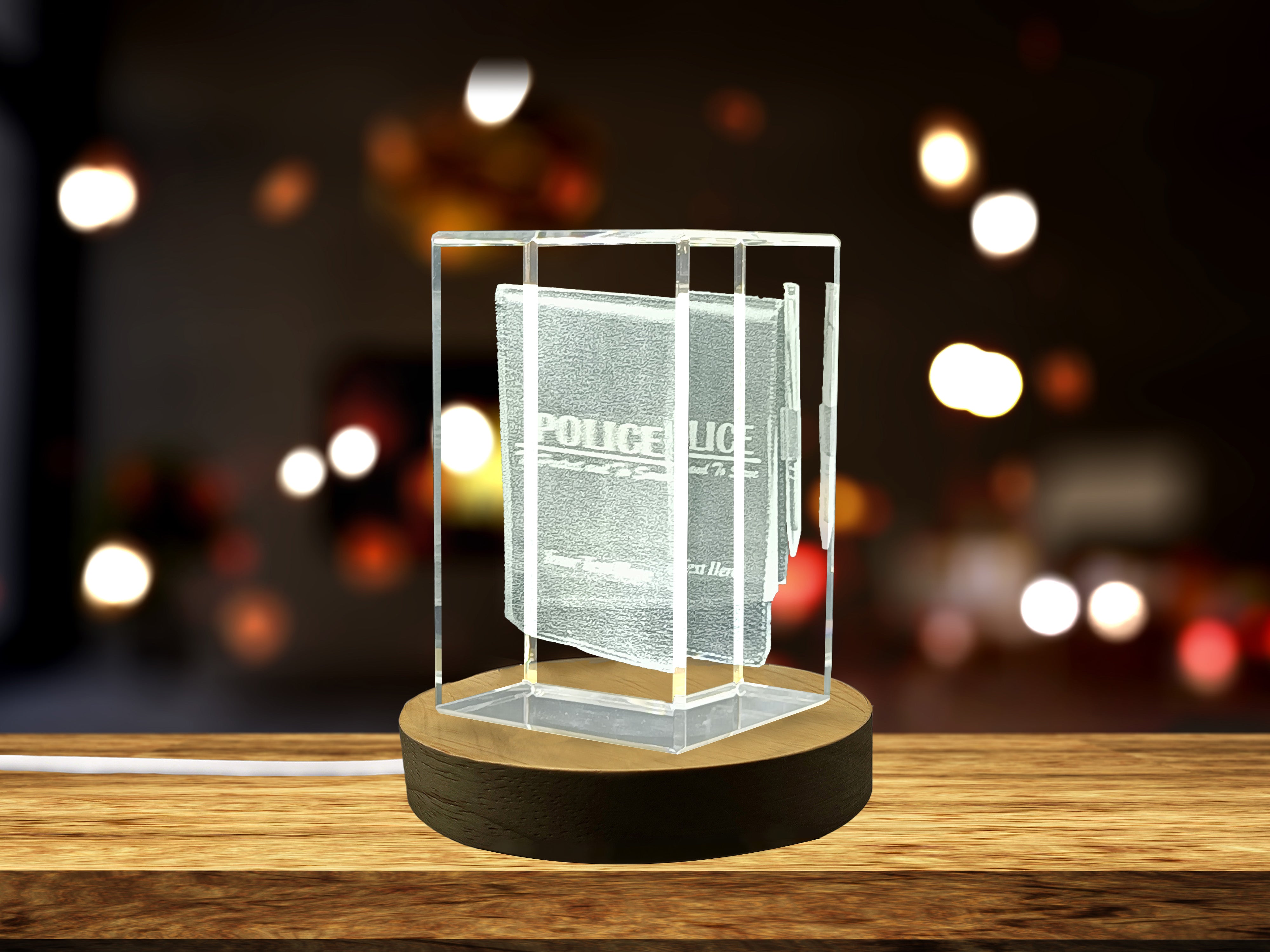 Unique Notepad 3D Engraved Crystal Gift - Personalized Keepsake