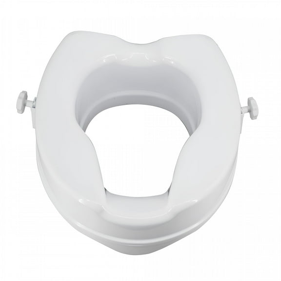 LAMIRO Raised Toilet Seat 300 Lbs Heavy Duty Elevated Toilet Seat with Tightening Clamps Raised Toilet Seats for Most Elongated Toilets (White,2 Inches)