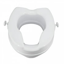 LAMIRO Raised Toilet Seat 300 Lbs Heavy Duty Elevated Toilet Seat with Tightening Clamps Raised Toilet Seats for Most Elongated Toilets (White,2 Inches)