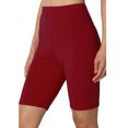thumbnail image 4 of QATAINLAV 3 Pack High Waisted Biker Shorts for Women Gym Compression Workout Yoga Shorts Casual Solid Going Out Running Short Pants 2024 Summer Tight Leggings Best Sales Today Wine L, 4 of 9