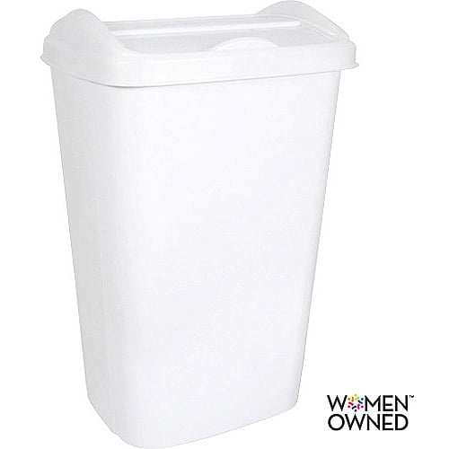 Hefty GlideLid 13.3Gallon Trash Can, White