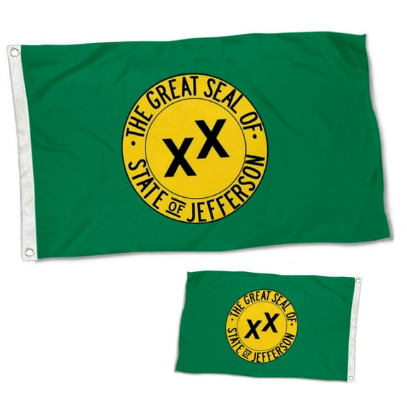 Dutern Double Sided The proposed of the unofficial state of Jefferson Flag Banner 3 Ply with Brass Grommets 12x18 Inch