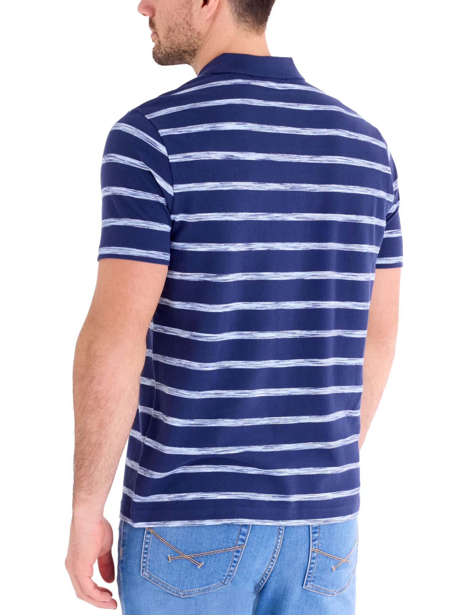 U.S. Polo Assn. Men's Stripe Pique Polo Shirt