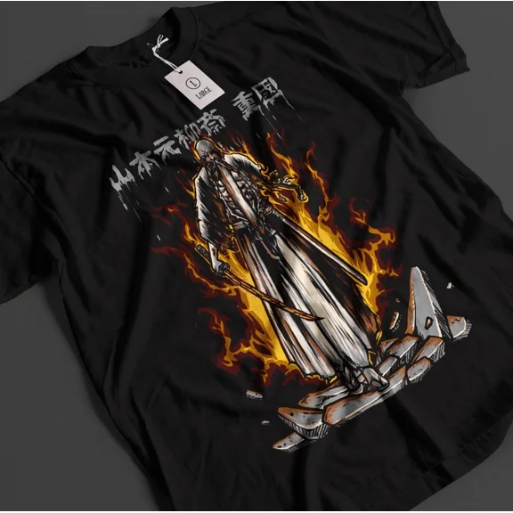 RARE Bleach Anime Shirt Yamamoto Tshirt Ichigo Bankai T-Shirt Aizen Zaraki Unisex Tee
