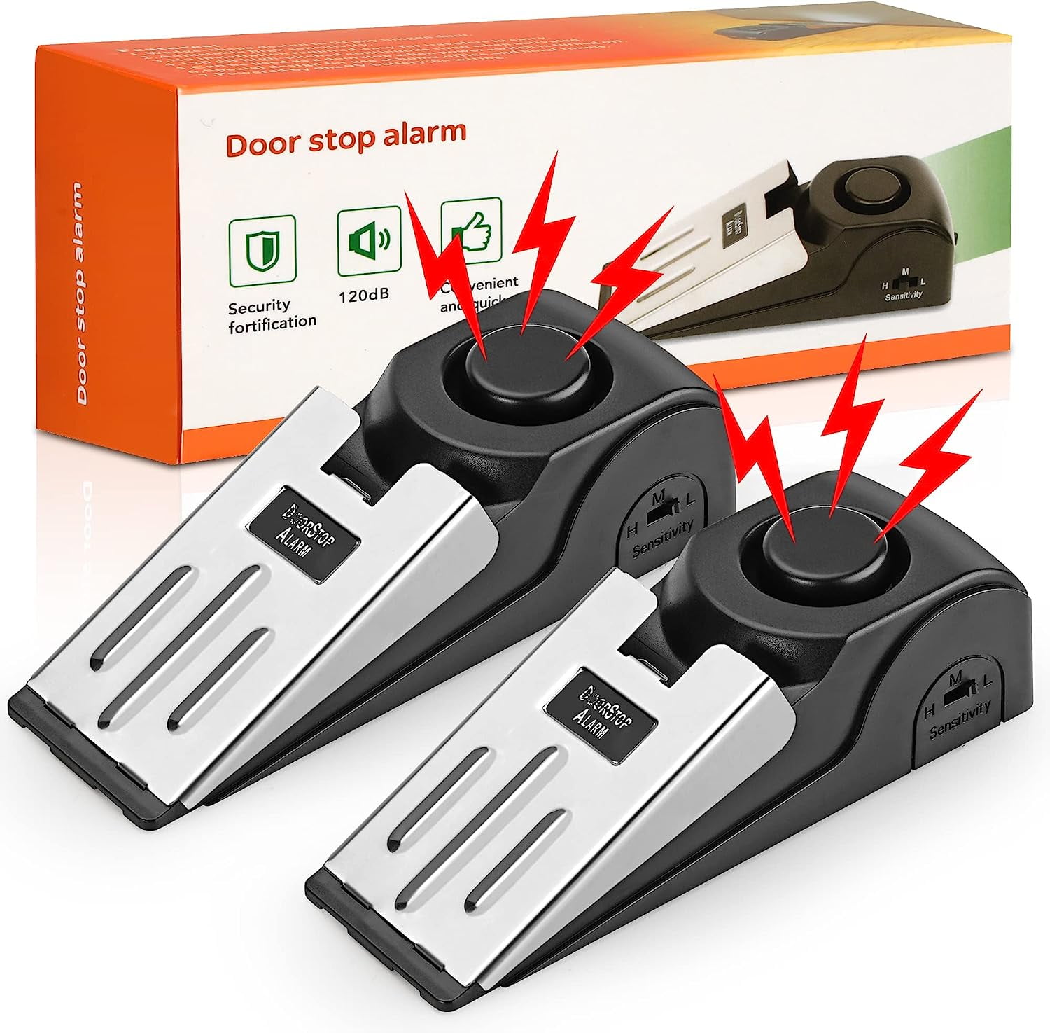 Door Stops Alarm for Travel, Portable Security Hotel Safety Door