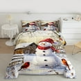 thumbnail image 2 of Castle Fairy Children Queen Bedding 3-Piece: Xmas Snowman Red Sparrows (Super Cozy), 2 of 8