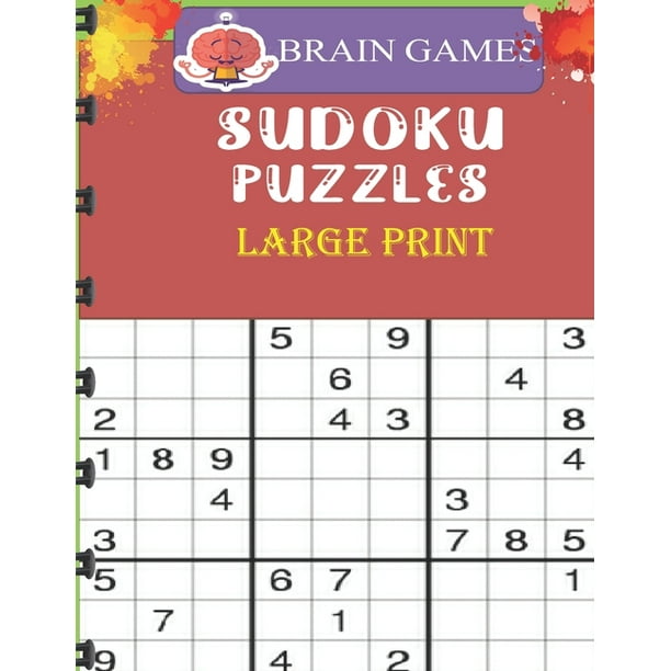 brain games sudoku puzzles large print sudoku easy large print sudoku hard paperback large print walmart com