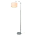 thumbnail image 3 of Simple Designs 66" Arched Brushed Nickel Floor Lamp with Drum Fabric Shade, White, 3 of 15