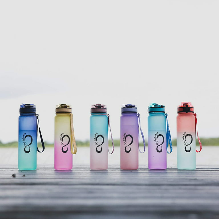 Live Infinitely Insulated Water Bottle with Time Marker BPA-Free 24 oz Reef