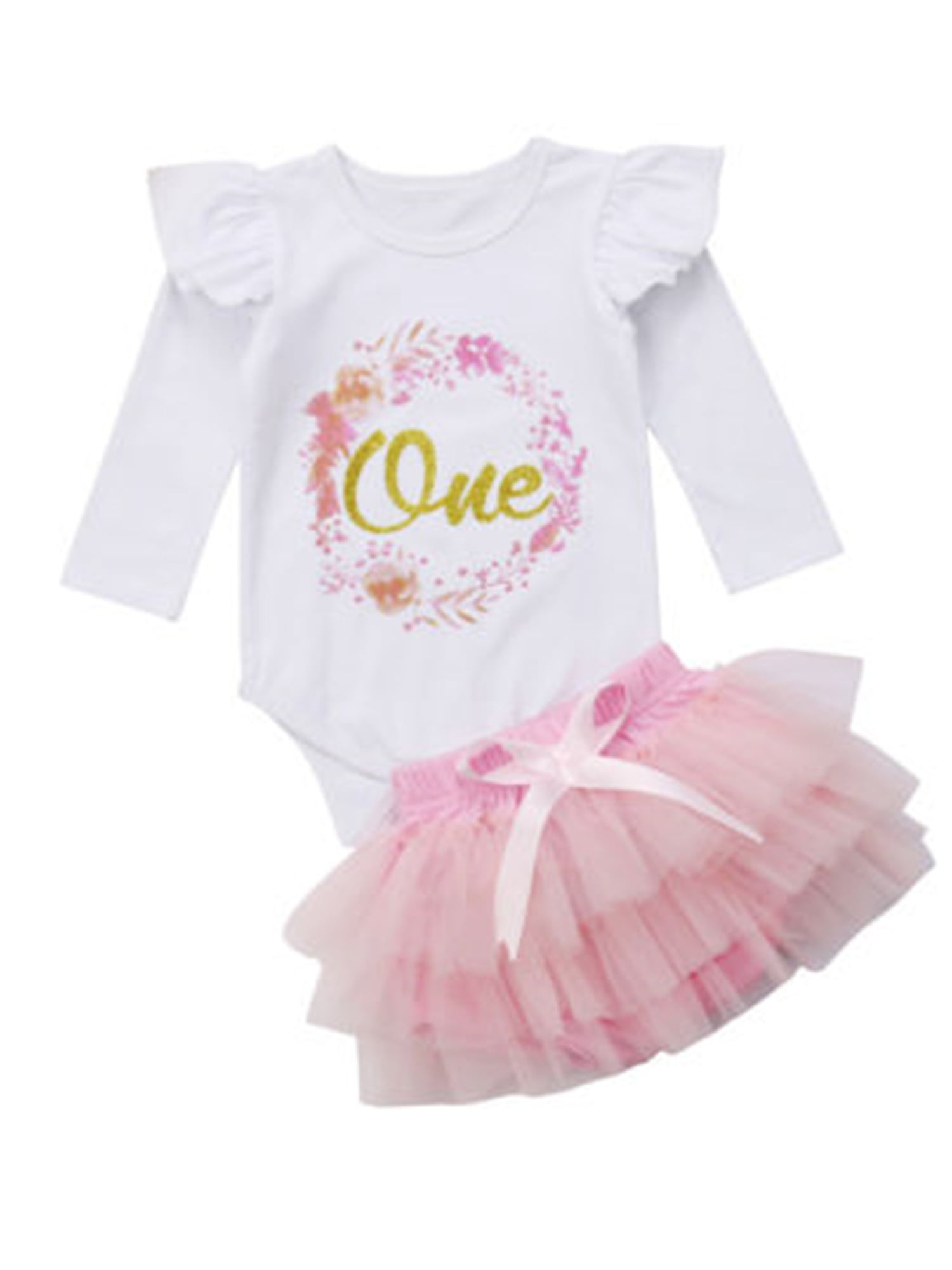 Details about   Baby Girls Outfit Cute Long Sleeve Shirt Tutu Skirt Infant Casual Comfy Sets 
