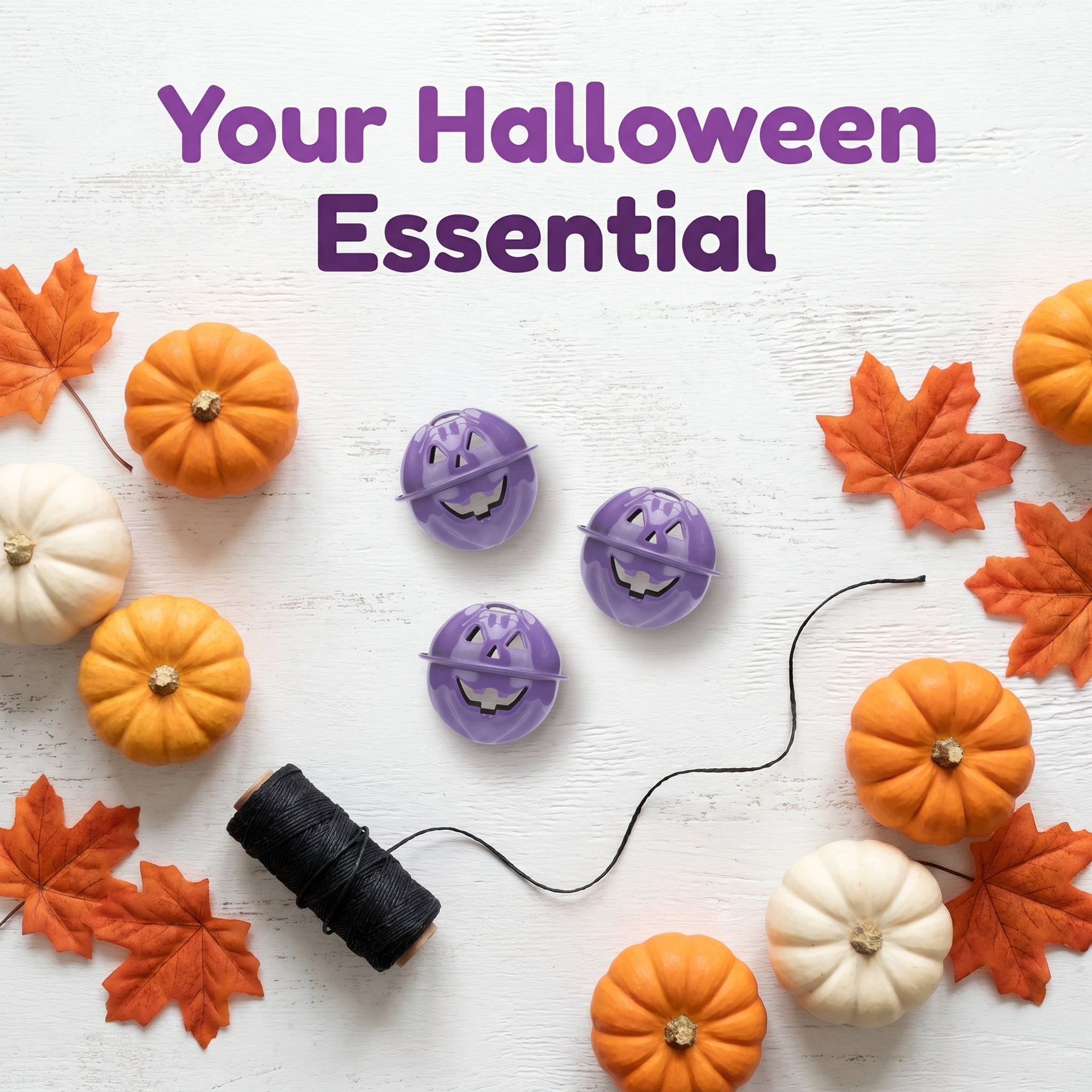 Unique Bargains 10Pcs Pumpkin Halloween Craft Round Bells Purple 1.2" x 1.2" x 1.2"