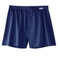 thumbnail image 3 of RKSTN Mens Boxers Shorts Plus Size Knitted Solid Color Relaxed Fit Breathable Home Loungewear Sleeping Cotton Boxers for Men (Navy ,XXXXL), 3 of 8