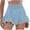 Sky Blue, variant on cfhntfmh Athletic Shorts for Women Trendy Summer High Waisted Running Shorts Gym Workout Ruffle Shorts with Pockets