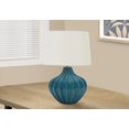 thumbnail image 1 of Monarch Specialties Lighting, 24"h, Table Lamp, Blue Ceramic, Ivory / Cream Shade, Transitional, 1 of 6