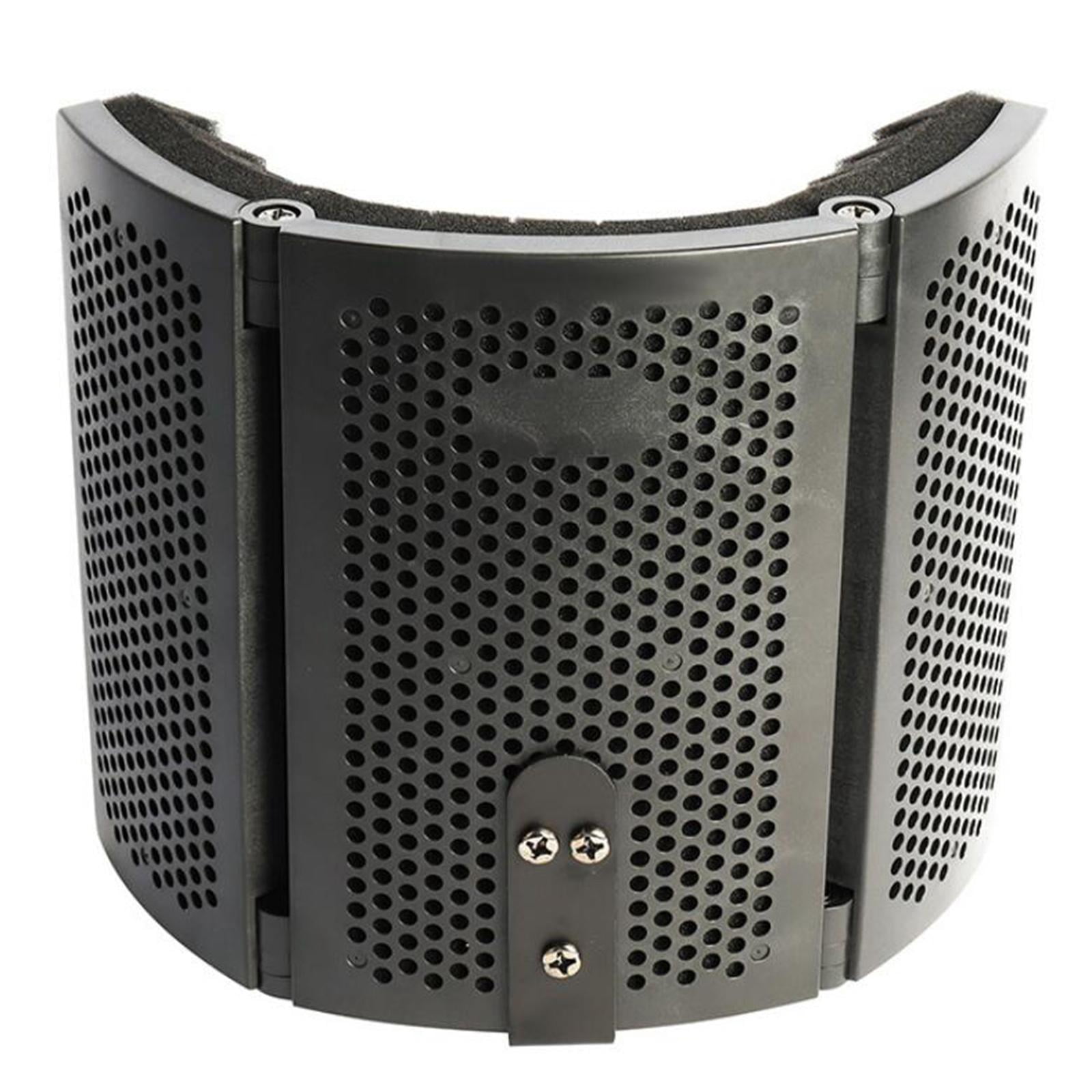 LeeQinersw Microphone Isolation Screen with Stand Mic Sound Dampening Foam Reflector Adjustable Pop Filter for Studio Broadcast Condenser Mic Vocals