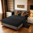 thumbnail image 4 of Manfei Jungle Animals Twin Bedding, Kawaii Lion Family Bedding Comforter Set, Dark Brown, Black Reversible, 7 Pieces, 4 of 6