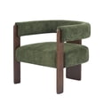 thumbnail image 3 of Fauteuil d'appoint Noble House moderne en velours, vert olive, 3 of 9