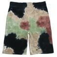 thumbnail image 2 of Pink Dolphin Men's Tie Dye Waves Script Logo Fleece Sweat Shorts (Small, Green Camo), 2 of 2