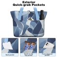 thumbnail image 2 of Tote Bag for Women - Blue and Grey Abstract Art Artwork Shoulder Bag - Large Utility Work Duffle Bag with Zipper Handbag for Travel, Work, Sprots, 2 of 5