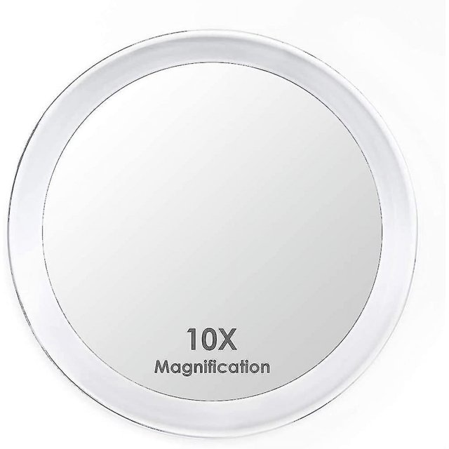 Espejo de aumento 10x con 3 ventosas, espejo de maquillaje con aumento 10x