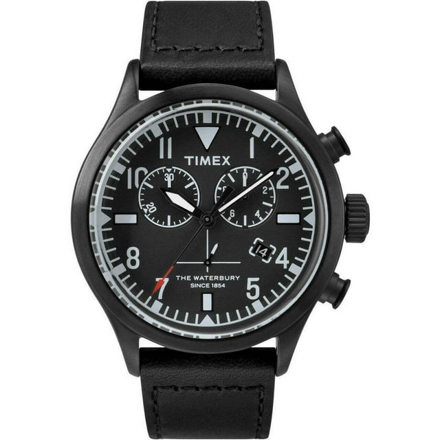 Timex TW2R12700VQ Men's Waterbury Chronograph Black Strap Watch