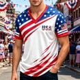 thumbnail image 2 of CONZONE 4Th Of July Mens T-Shirts Short Sleeve Independence Day T Shirts for Men V Neck Patriotic Usa Star Striped Graphic Casual Summer Tee Tops, 2 of 5