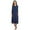 Blue, variant on Women Casual Round Neck Three Quarter Sleeve Flared Hem Midi Dress Casual Dresses For Women C,XXL