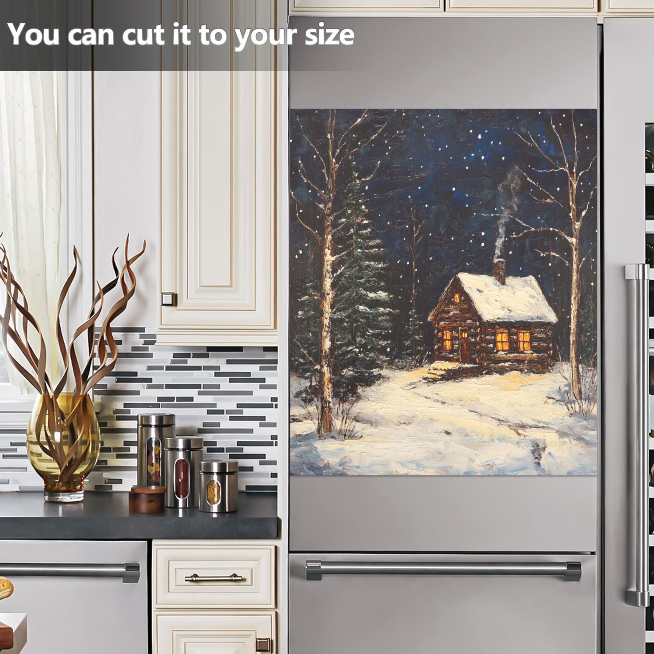 Dishwasher Magnetic Sticker 23x26 Inch Refrigerator Magnetic Sticker Washing Machine Magnetic Sticker Kitchen Panel Magnetic Sticker Home Decor The Cabin in The Forest