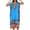 Blue, variant on African Print Kaftan Dress Tunic, Long Maxi Plus Size Polyester Gown for Women, Casual Beach Party Nightwear with Kimono Style