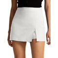 thumbnail image 3 of Skirts for Women Trendy High Waisted Corduroy Mini Skirt with Shorts White M, 3 of 10