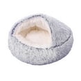 thumbnail image 2 of Cama redonda para gatos Fernando nido tipo cueva 40cm gris lavable cómoda y cálida, 2 of 8
