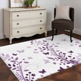 thumbnail image 3 of Purple Wildflowers Area Rugs 3x5 ft Watercolor Spring Country Purple Floral Plant Butterfly Washable Rug Non Slip Indoor Carpet Absorbent Floor Mat for Living Room Bedroom Dining Room, 3 of 9