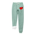 thumbnail image 2 of Mefallenssiah Women'S Love Printing Leggings with Elastic Drawstring Pockets Thick Warm Pants, 2 of 3