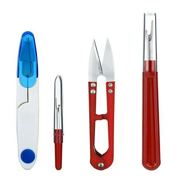 Billuyoard Paquete de 4 tijeras para desgarrar costuras de metal con cubiertas de tapa de mango de plástico Desgarradores de puntadas Suministros para De coser Billuyoard HA012433-00