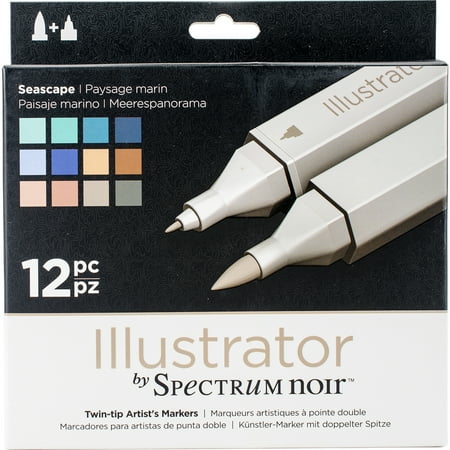Spectrum Noir Illustrator Twin Tip Markers 12/Pkg-Seascape