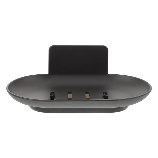 BRIGHTFUFU Jabonera montada en la pared, soporte de jabón autoescurrible, caja de jabón de aluminio, jabonera de ducha autoadhesiva, jabonera para Baño
