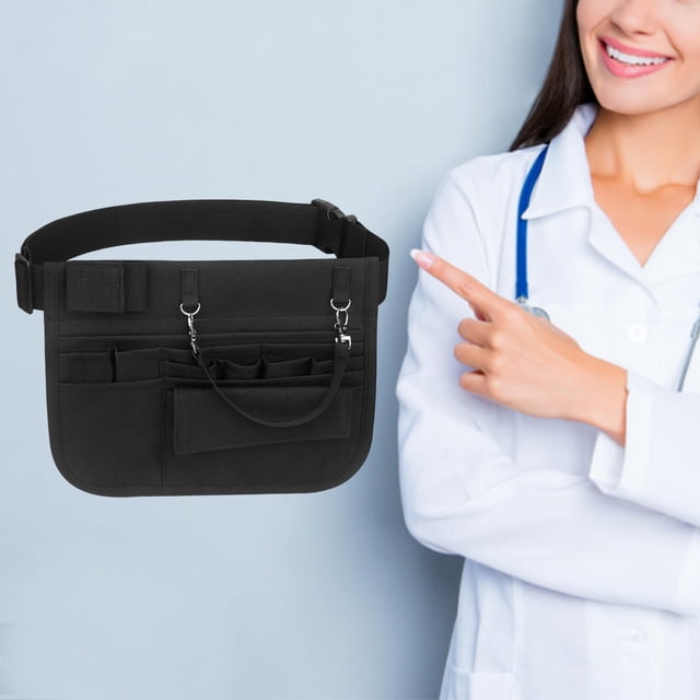 Riñonera multifuncional para enfermera Colcomx ajustable con soporte para cinta cinturón negro