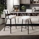 thumbnail image 1 of Set of 2 blanca moderno forrado bar stools: counter height con round seat, back y footrest para kitchen island, dining room o pub, 1 of 8
