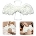 thumbnail image 4 of White Angel Wings Pet Costume, Small Cat Dog Christmas Dress Up, Adjustable Plush Strap Outfit with 46cm Wing Length for Photo Party, 4 of 10