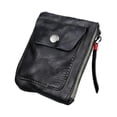 thumbnail image 1 of Rongfmy Porte-Monnaie en Cuir Compact Léger Robuste Vintage Portable Noir Gris, 1 of 9