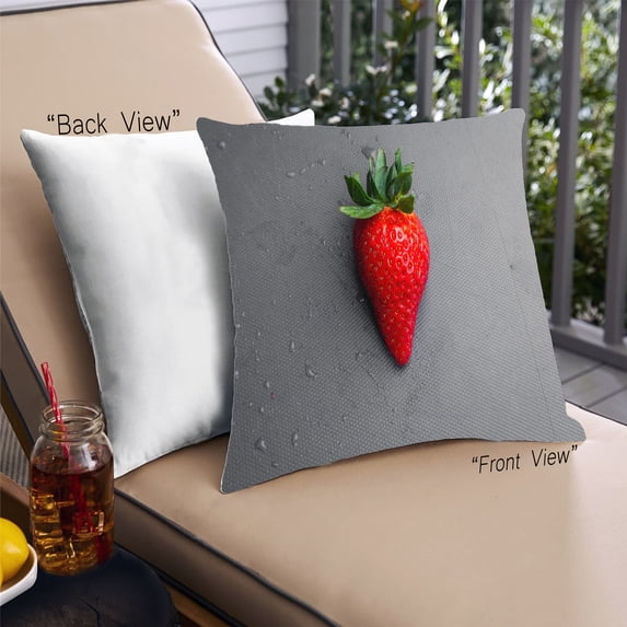 Ahgly Company Foods Strawberry Outdoor Throw Pillow, 18 inch by 18 inch