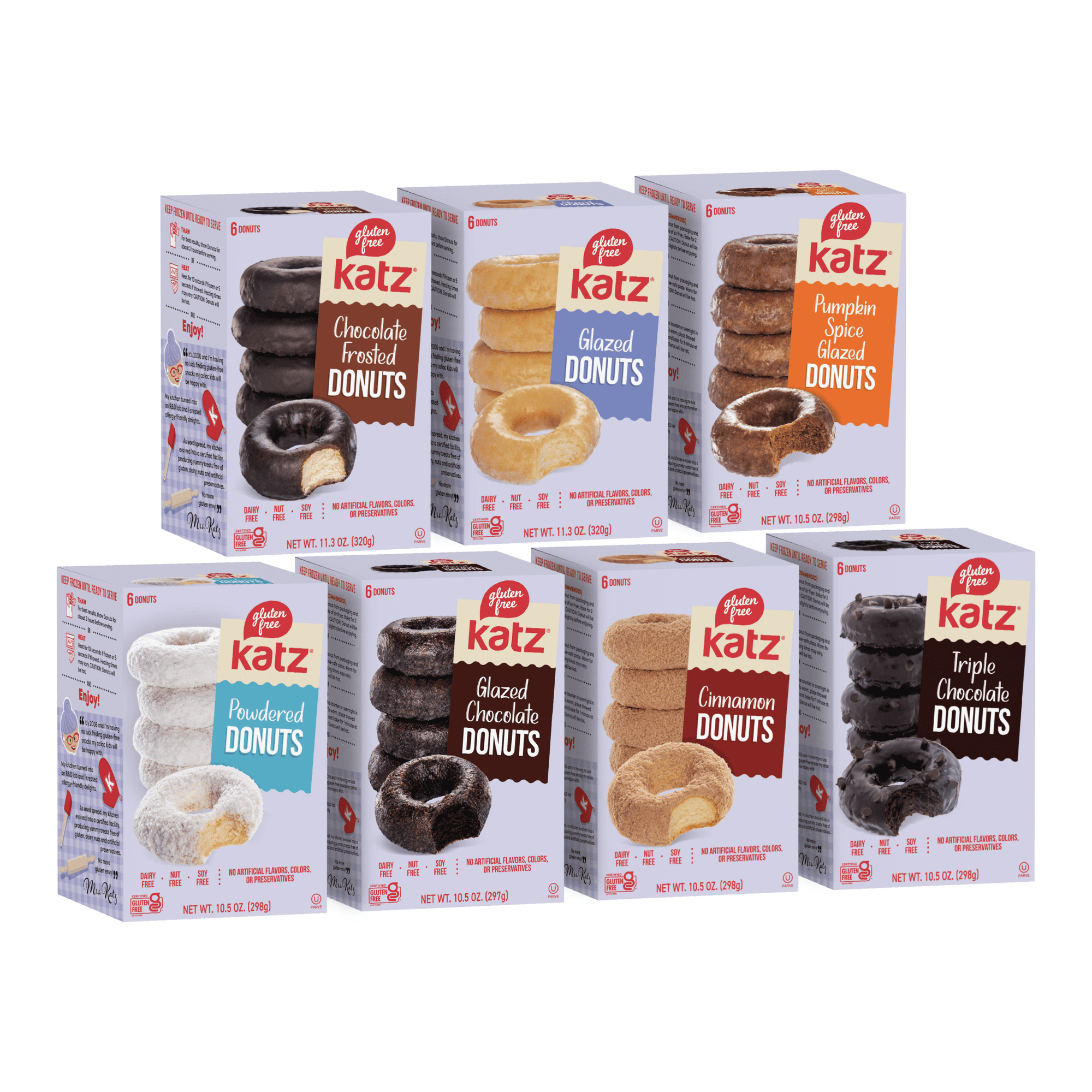 Katz Gluten Free Donuts - 4 | Gluten Free Dairy Free Nut Free Soy Free Kosher| 7 Pack