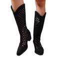 thumbnail image 7 of Women's Knee High Boots Back Zipper Cut-Out Chunky Heel Fall Fashion Tall Boots, 7 of 7