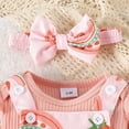 thumbnail image 4 of GYRATEDREAM Thanksgiving Baby Girl Outfit My First Christmas Infant Long Sleeve Romper Suspender Skirt Set 3Pcs for 0-18M Pink, 4 of 9