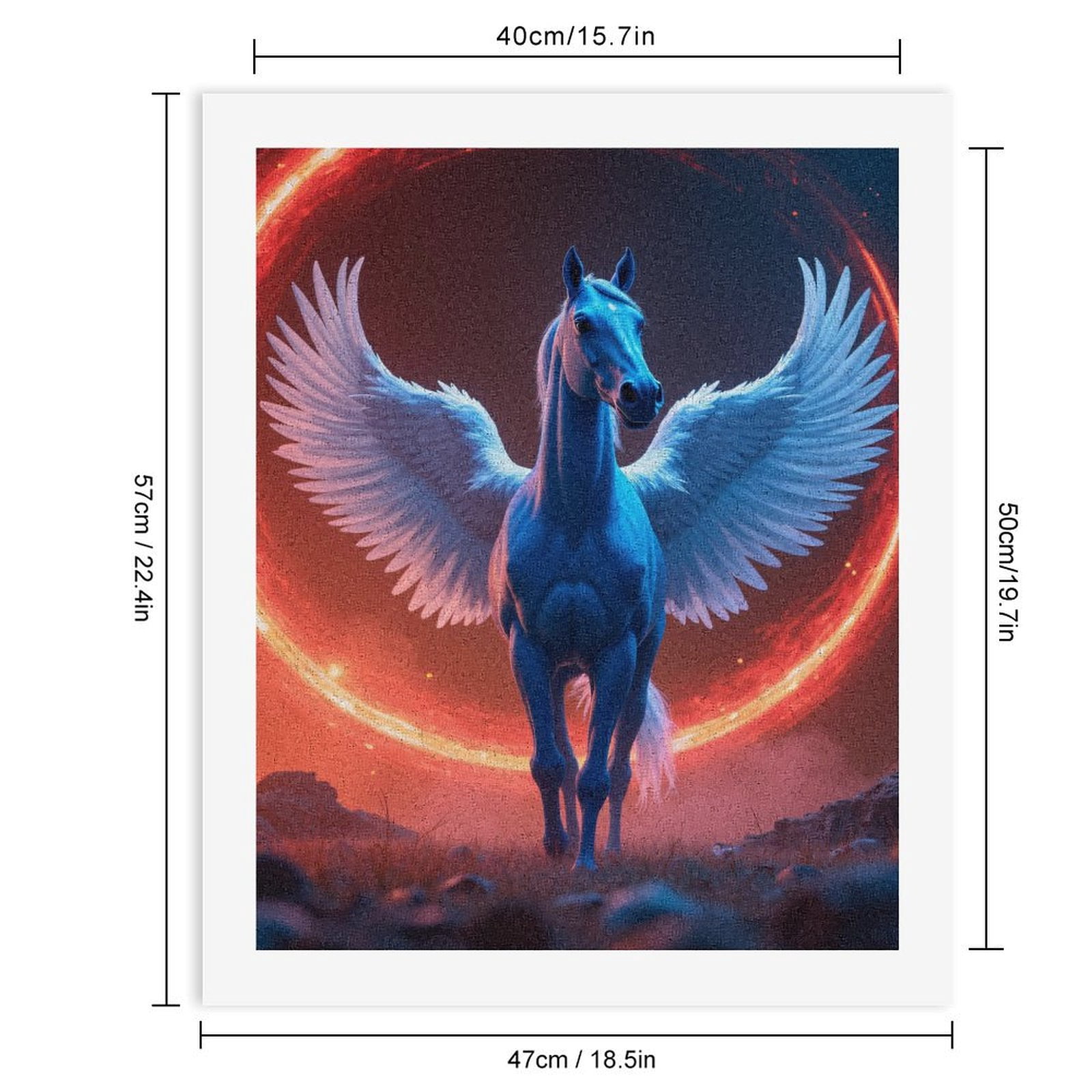 Paint By Numbers Kit for Adults Beginner - DIY Mystical Winged Horse Surreal Art Canvas Painting Kits for Adults, Frameless Paint By Number for Adults for Home Wall Decor 16x20 Inch