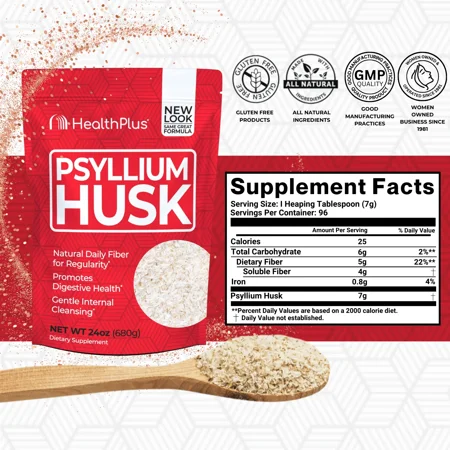 Health Plus Inc 100 Pure Psyllium Husk 24 oz 680 g