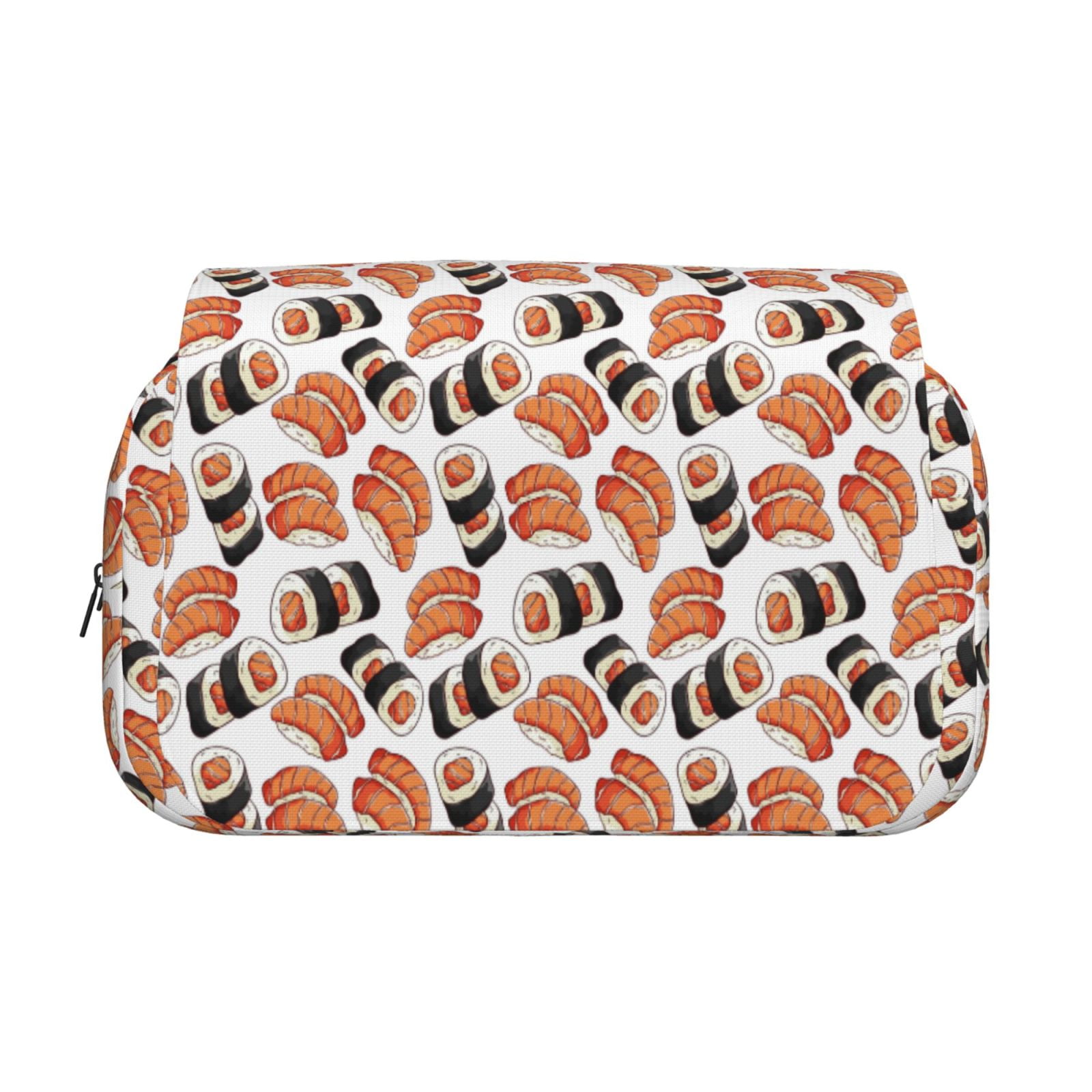 Rateoe Sushi Roll Pattern Double Clamshell Pen Case, Storage Organizer with Two Zipper Compartments– Holds Up to 50 Pencils & Pens