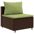 thumbnail image 2 of vidaXL 9 Piece Garden Sofa Set with Cushions Brown Poly Rattan, 2 of 5