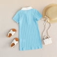 thumbnail image 7 of Inadays Little Girl Summer Dress  Short Sleeve Casual Collar Button Front Polo Dress 4T, 7 of 7
